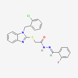 2-{[1-(2-chlorobenzyl)-1H-benzimidazol-2-yl]sulfanyl}-N'-[(E)-(2-fluorophenyl)methylidene]acetohydrazide