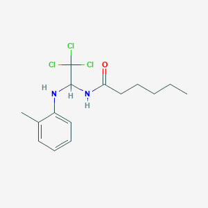 molecular formula C15H21Cl3N2O B11983017 N-(2,2,2-Trichloro-1-(2-toluidino)ethyl)hexanamide 