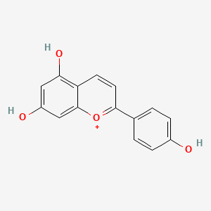 molecular formula C15H11O4+ B1198305 2-(4-羟基苯基)苯并吡喃-5,7-二醇 