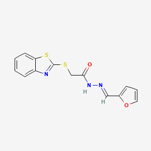 molecular formula C14H11N3O2S2 B11983081 2-(Benzo[d]thiazol-2-ylthio)-N'-(furan-2-ylmethylene)acetohydrazide CAS No. 303107-49-5