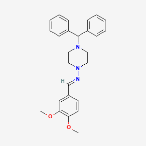 4-Benzhydryl-N-(3,4-dimethoxybenzylidene)-1-piperazinamine