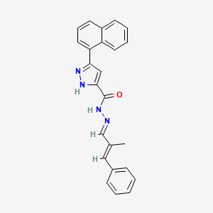 N'-[(1E,2E)-2-methyl-3-phenylprop-2-en-1-ylidene]-3-(naphthalen-1-yl)-1H-pyrazole-5-carbohydrazide