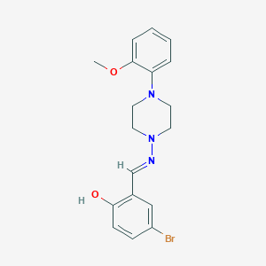 4-bromo-2-((E)-{[4-(2-methoxyphenyl)-1-piperazinyl]imino}methyl)phenol