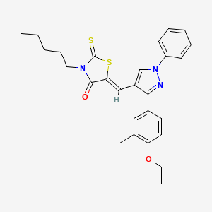 (5Z)-5-{[3-(4-ethoxy-3-methylphenyl)-1-phenyl-1H-pyrazol-4-yl]methylidene}-3-pentyl-2-thioxo-1,3-thiazolidin-4-one