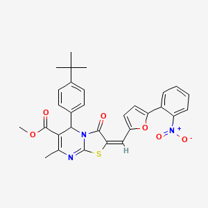 methyl (2E)-5-(4-tert-butylphenyl)-7-methyl-2-{[5-(2-nitrophenyl)-2-furyl]methylene}-3-oxo-2,3-dihydro-5H-[1,3]thiazolo[3,2-a]pyrimidine-6-carboxylate