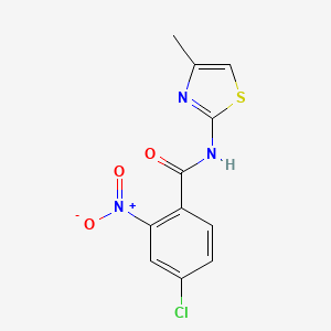 molecular formula C11H8ClN3O3S B1198326 4-chloro-N-(4-methyl-2-thiazolyl)-2-nitrobenzamide 