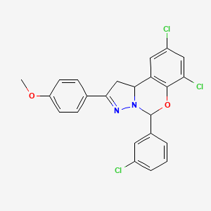 7,9-Dichloro-5-(3-chlorophenyl)-2-(4-methoxyphenyl)-1,10b-dihydropyrazolo[1,5-c][1,3]benzoxazine