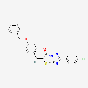 molecular formula C24H16ClN3O2S B11983423 (5E)-5-[4-(benzyloxy)benzylidene]-2-(4-chlorophenyl)[1,3]thiazolo[3,2-b][1,2,4]triazol-6(5H)-one 