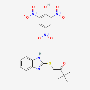 1-(1H-1,3-Benzodiazol-2-ylsulfanyl)-3,3-dimethylbutan-2-one; 2,4,6-trinitrophenol