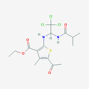 Ethyl 5-acetyl-4-methyl-2-{[2,2,2-trichloro-1-(isobutyrylamino)ethyl]amino}-3-thiophenecarboxylate