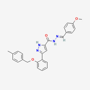 N'-(4-Methoxybenzylidene)-5-(2-((4-methylbenzyl)oxy)phenyl)-1H-pyrazole-3-carbohydrazide