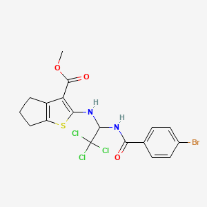 methyl 2-[(1-{[(4-bromophenyl)carbonyl]amino}-2,2,2-trichloroethyl)amino]-5,6-dihydro-4H-cyclopenta[b]thiophene-3-carboxylate