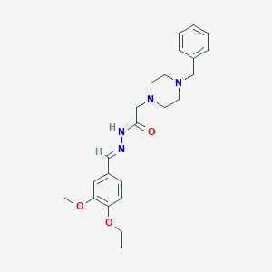 molecular formula C23H30N4O3 B11983574 2-(4-benzyl-1-piperazinyl)-N'-[(E)-(4-ethoxy-3-methoxyphenyl)methylidene]acetohydrazide 