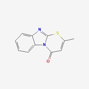 molecular formula C11H8N2OS B1198364 2-Methylbenzimidazo(2,1-b)-2,3-dihydro-1,3-thiazin-4-one CAS No. 64411-76-3