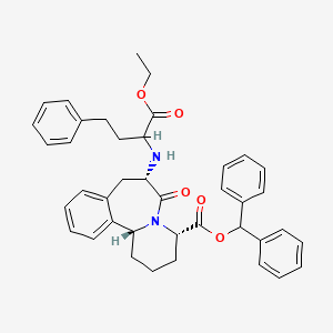 7-((1-(Ethoxycarbonyl)-3-phenylpropyl)amino)-1,2,3,4,6,7,12a,12b-octahydro-6-oxopyrido(2,1-a)(2)benzazepine-4-carboxylic acid diphenylmethyl ester