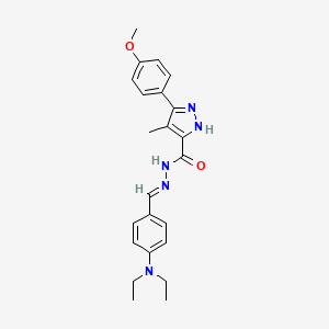 molecular formula C23H27N5O2 B11983722 N'-(4-(Diethylamino)benzylidene)-5-(4-methoxyphenyl)-4-methyl-1H-pyrazole-3-carbohydrazide CAS No. 303104-07-6