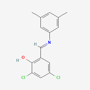 molecular formula C15H13Cl2NO B11983728 2,4-Dichloro-6-((3,5-dimethyl-phenylimino)-methyl)-phenol 