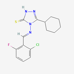 4-{[(E)-(2-chloro-6-fluorophenyl)methylidene]amino}-5-cyclohexyl-4H-1,2,4-triazole-3-thiol