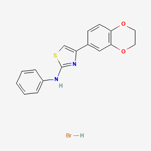 molecular formula C17H15BrN2O2S B11983799 4-(2,3-dihydro-1,4-benzodioxin-6-yl)-N-phenyl-1,3-thiazol-2-amine hydrobromide 