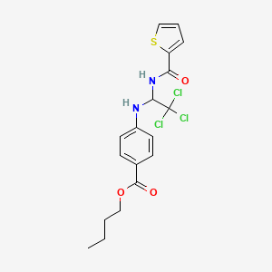 molecular formula C18H19Cl3N2O3S B11983807 Butyl 4-({2,2,2-trichloro-1-[(2-thienylcarbonyl)amino]ethyl}amino)benzoate 