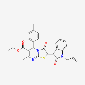 Isopropyl (2Z)-2-(1-allyl-2-oxo-1,2-dihydro-3H-indol-3-ylidene)-7-methyl-5-(4-methylphenyl)-3-oxo-2,3-dihydro-5H-[1,3]thiazolo[3,2-A]pyrimidine-6-carboxylate