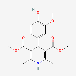 molecular formula C18H21NO6 B11983924 Dimethyl 4-(4-hydroxy-3-methoxyphenyl)-2,6-dimethyl-1,4-dihydropyridine-3,5-dicarboxylate 