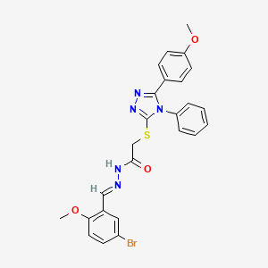 N'-[(E)-(5-bromo-2-methoxyphenyl)methylidene]-2-{[5-(4-methoxyphenyl)-4-phenyl-4H-1,2,4-triazol-3-yl]sulfanyl}acetohydrazide