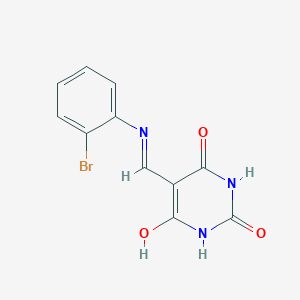 molecular formula C11H8BrN3O3 B11983932 5-{[(2-Bromophenyl)amino]methylene}-1,3-dihydropyrimidine-2,4,6-trione 