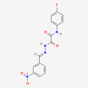 molecular formula C15H11FN4O4 B11983970 N-(4-fluorophenyl)-2-[(2E)-2-(3-nitrobenzylidene)hydrazino]-2-oxoacetamide 