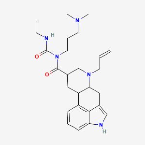molecular formula C26H37N5O2 B1198399 N-[3-(二甲氨基)丙基]-N-(乙基氨基羰基)-7-丙-2-烯基-6,6a,8,9,10,10a-六氢-4H-吲哚[4,3-fg]喹啉-9-甲酰胺 