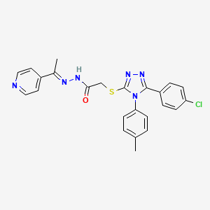 2-{[5-(4-chlorophenyl)-4-(4-methylphenyl)-4H-1,2,4-triazol-3-yl]sulfanyl}-N'-[(1E)-1-(pyridin-4-yl)ethylidene]acetohydrazide