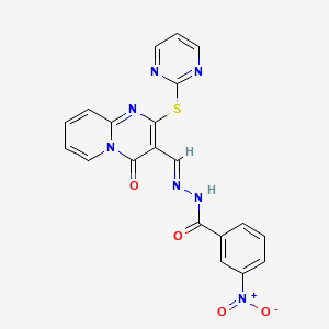 3-Nitro-N'-{(E)-[4-oxo-2-(2-pyrimidinylsulfanyl)-4H-pyrido[1,2-A]pyrimidin-3-YL]methylidene}benzohydrazide