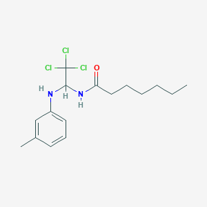 N-(2,2,2-Trichloro-1-(3-toluidino)ethyl)heptanamide