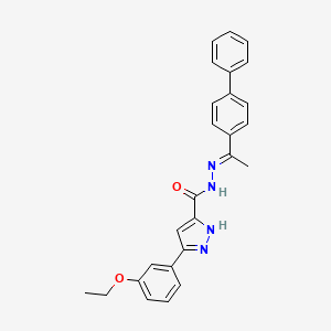 molecular formula C26H24N4O2 B11984104 N'-[(1E)-1-(biphenyl-4-yl)ethylidene]-5-(3-ethoxyphenyl)-1H-pyrazole-3-carbohydrazide 