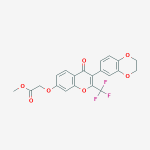 methyl {[3-(2,3-dihydro-1,4-benzodioxin-6-yl)-4-oxo-2-(trifluoromethyl)-4H-chromen-7-yl]oxy}acetate