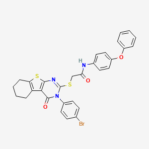 2-{[3-(4-bromophenyl)-4-oxo-3,4,5,6,7,8-hexahydro[1]benzothieno[2,3-d]pyrimidin-2-yl]sulfanyl}-N-(4-phenoxyphenyl)acetamide