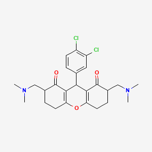 molecular formula C25H30Cl2N2O3 B1198425 9-(3,4-dichlorophenyl)-2,7-bis((dimethylamino)methyl)-3,4,5,6,7,9-hexahydro-1H-xanthene-1,8(2H)-dione 