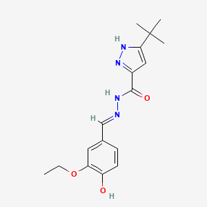 molecular formula C17H22N4O3 B11984284 3-tert-butyl-N'-[(E)-(3-ethoxy-4-hydroxyphenyl)methylidene]-1H-pyrazole-5-carbohydrazide 