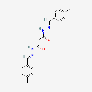 molecular formula C19H20N4O2 B11984334 N'~1~,N'~3~-bis[(E)-(4-methylphenyl)methylidene]propanedihydrazide 