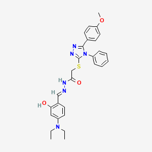 N'-{(E)-[4-(diethylamino)-2-hydroxyphenyl]methylidene}-2-{[5-(4-methoxyphenyl)-4-phenyl-4H-1,2,4-triazol-3-yl]sulfanyl}acetohydrazide