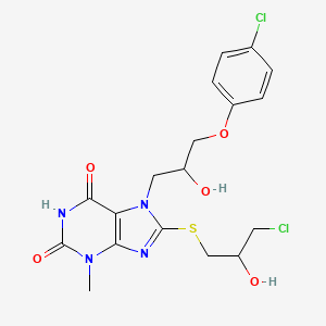 8-[(3-chloro-2-hydroxypropyl)sulfanyl]-7-[3-(4-chlorophenoxy)-2-hydroxypropyl]-3-methyl-3,7-dihydro-1H-purine-2,6-dione