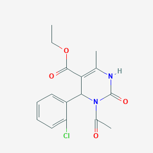 molecular formula C16H17ClN2O4 B11984365 Ethyl 3-acetyl-4-(2-chlorophenyl)-6-methyl-2-oxo-1,2,3,4-tetrahydropyrimidine-5-carboxylate 