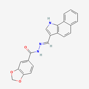 N'-[(E)-1H-benzo[g]indol-3-ylmethylidene]-1,3-benzodioxole-5-carbohydrazide