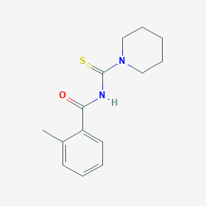 molecular formula C14H18N2OS B11984469 2-methyl-N-(piperidin-1-ylcarbonothioyl)benzamide 