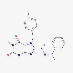 1,3-dimethyl-7-(4-methylbenzyl)-8-[(2Z)-2-(1-phenylethylidene)hydrazinyl]-3,7-dihydro-1H-purine-2,6-dione