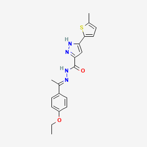 molecular formula C19H20N4O2S B11984488 N'-[(1E)-1-(4-ethoxyphenyl)ethylidene]-3-(5-methylthiophen-2-yl)-1H-pyrazole-5-carbohydrazide CAS No. 302917-78-8