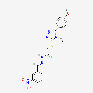 molecular formula C20H20N6O4S B11984500 2-{[4-ethyl-5-(4-methoxyphenyl)-4H-1,2,4-triazol-3-yl]sulfanyl}-N'-[(E)-(3-nitrophenyl)methylidene]acetohydrazide CAS No. 303102-76-3