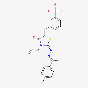 (2E)-3-Allyl-5-[3-(trifluoromethyl)benzyl]-1,3-thiazolidine-2,4-dione 2-{[(E)-1-(4-fluorophenyl)ethylidene]hydrazone}