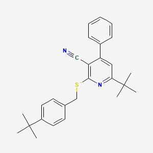 6-Tert-butyl-2-[(4-tert-butylbenzyl)sulfanyl]-4-phenylnicotinonitrile