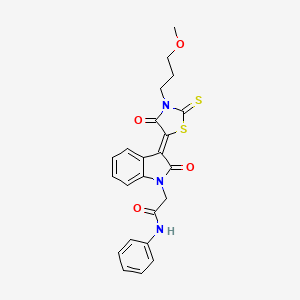 2-{(3Z)-3-[3-(3-methoxypropyl)-4-oxo-2-thioxo-1,3-thiazolidin-5-ylidene]-2-oxo-2,3-dihydro-1H-indol-1-yl}-N-phenylacetamide